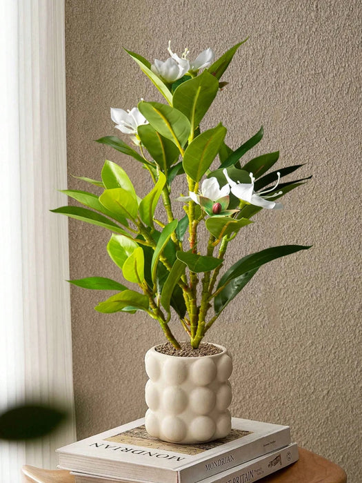 21-40cm piante di azalee artificiali albero di gomma finta foglie di palma tropicale Ficus finto con fiori piante verdi di plastica per la casa