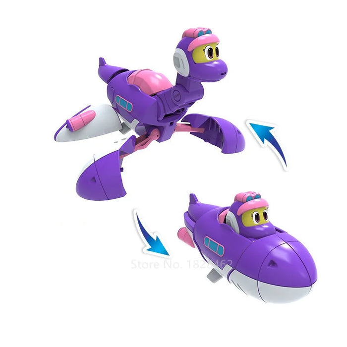 Il più nuovo Min Gogo Dino ABS Deformazione Auto/Aereo Action Figures REX/PING/VIKI/TOMO Trasformazione Dinosauro giocattoli per I Bambini Regalo