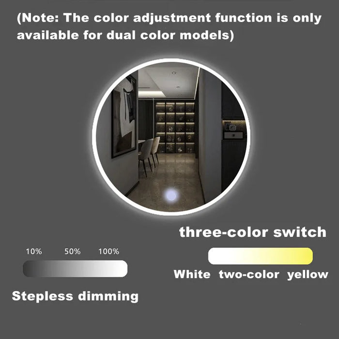 DC 12V 24V specchio Touch Switch specchio da bagno specchio per il trucco LED monocromatico tricolore elettrodeless dimmer specchio interruttore regolabile