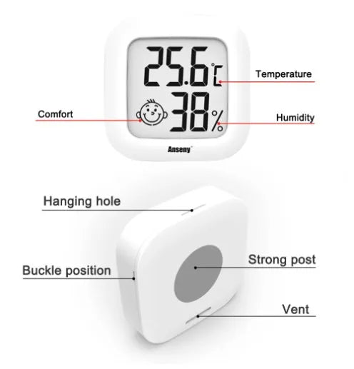 Termometro digitale LCD igrometro ambiente interno misuratore di umidità della temperatura elettronico misuratore di temperatura stazione meteorologica per la casa