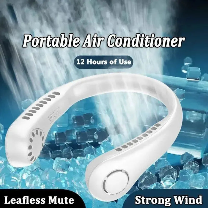 2024 1200mAh nuovo Mini ventilatore montato sul collo portatile senza lama collo ricaricabile raffreddatore d'aria 3 velocità Mini ventilatore sportivo estivo all'aperto