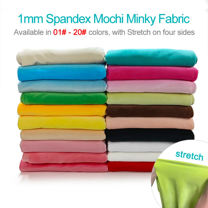 2023 nuovo arrivo 229 colori Mochi Minky Fur per fare Fursuit Paw 160x100cm 1mm Pile Super Stretch 5% Spandex tessuto Mochi