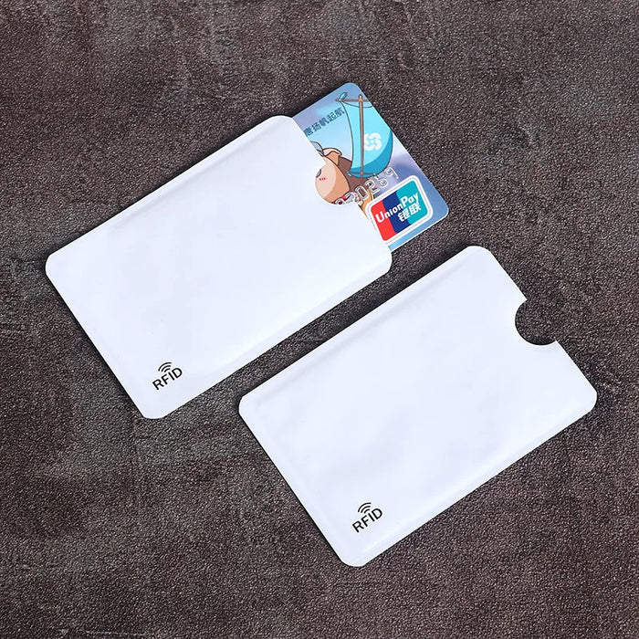 Porta carte di credito portatile anti-scansione da 10 pezzi Porta carte di credito NFC RFID Porta carte di credito portatile in foglio di alluminio antimagnetico