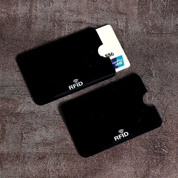 Porta carte di credito portatile anti-scansione da 10 pezzi Porta carte di credito NFC RFID Porta carte di credito portatile in foglio di alluminio antimagnetico