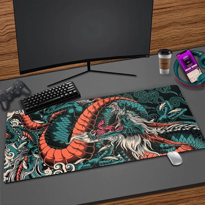 Japanese Dragon Large Gaming Mousepad XXL tastiera Gamer Mouse Pad sul tavolo Speed Desk Mat Anime 900x400 700 x300 tappetini per Mouse