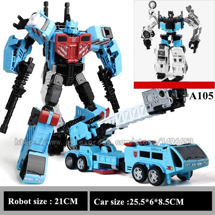 Haizhixing 5 IN 1 Trasformazione Robot Auto Giocattoli Anime Devastator Aereo Carro Armato Modello KO Ragazzi Collezione di Camion Regalo per Adulti per Bambini