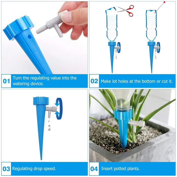 Sistema di irrigazione a goccia automatico Spike autoirrigante per piante da fiore dispositivo di gocciolatore automatico regolabile per giardino in serra