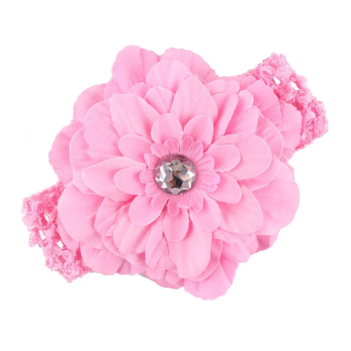 1 pz Fasciatura per capelli Fascia per cravatta Fascia per capelli Arco Turbante per neonati Copricapi per bambini Accessori per bambina Fiore di sole Peonia Bambini