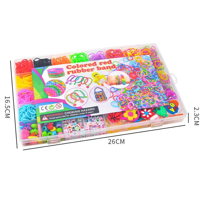 Set di fasce per telaio colorate Creative Kit per la creazione di braccialetti arcobaleno braccialetti intrecciati con elastico fai da te giocattoli artigianali per regali di compleanno per ragazze