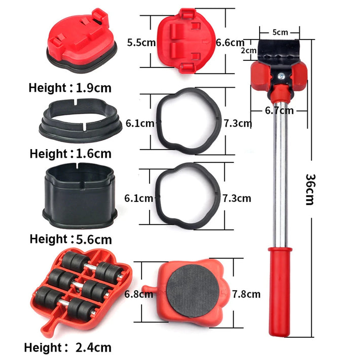 15PCS mobili in movimento Set di rulli di trasporto rimozione sollevamento Set di strumenti in movimento ruota Bar Mover dispositivo per alimenti pesanti in movimento strumento manuale