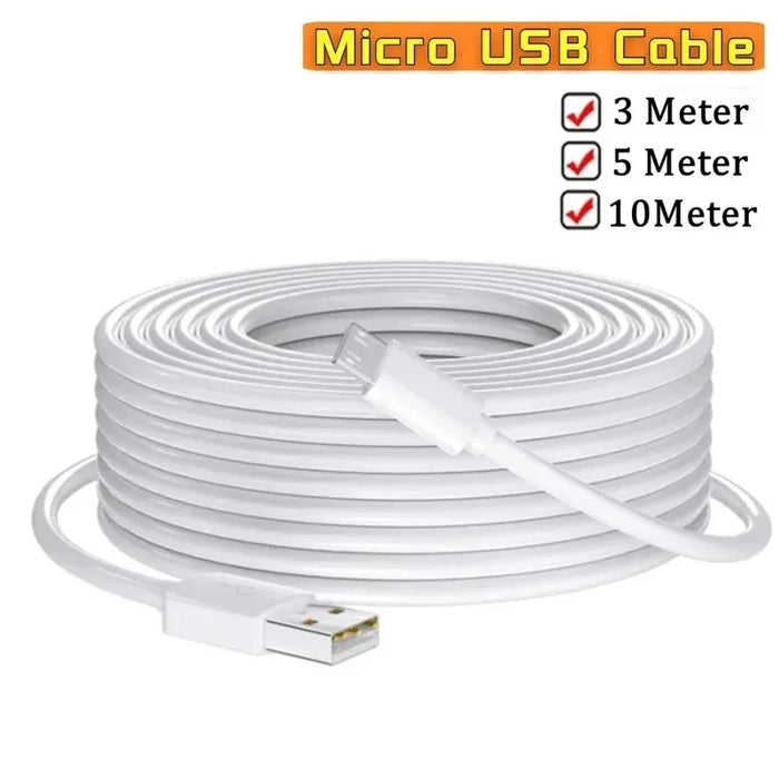 Cavo dati di ricarica rapida Micro USB Extra lungo 1m-10m per Samsung Xiaomi telefoni Android Monitor della fotocamera cavo dati della banca di alimentazione