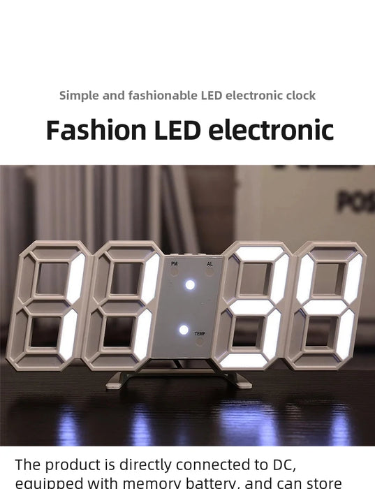 3D LED orologio digitale luminoso moda orologio da parete multifunzionale creativo USB Plug in orologio elettronico decorazione della casa