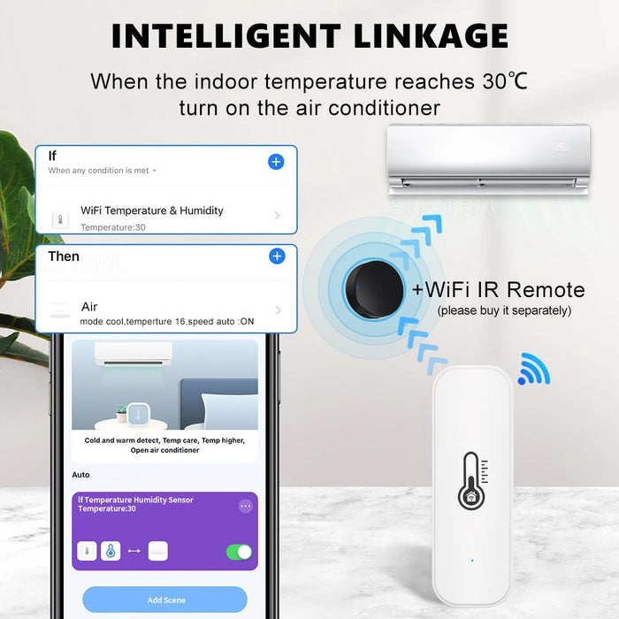 Tuya Zigbee/WiFi sensore di umidità della temperatura termometro collegato alla casa compatibile con Smart Life Alexa Google Assistant