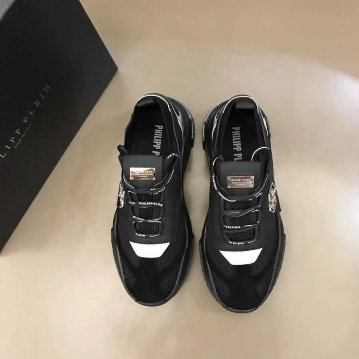 2024Philipp Plein nuove scarpe sportive da uomo, Design classico e semplice moda atmosfera elegante, pelle bovina superiore con tessitura volante P