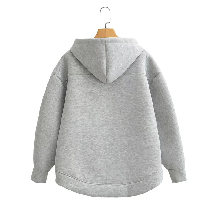 KEYANKETIAN Winter New women's Zipper Hoodie High Street stile Unisex doppie tasche felpe larghe Oversize capispalla Top