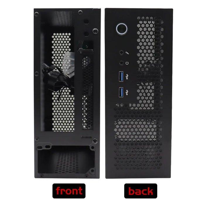 HTPC Computer Case Mini ITX Gaming PC Chassis Desktop Chassis USB3.0 Computer Case Home Computer Case nero e argento