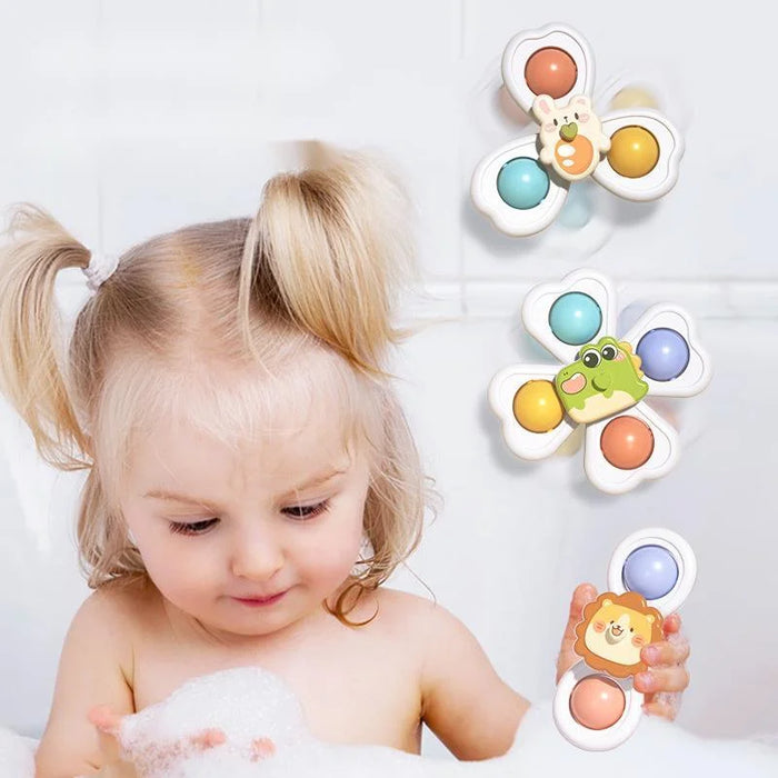 3 pezzi ventosa Spinner giocattolo bagnetto gioco divertente giocattoli educativi per bambini ragazze ragazzi neonato regalo antistress sensoriale