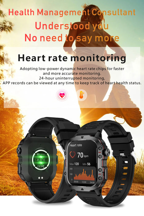 2024 nuovo per Xiaomi Military Smart Watch Men IP68 5ATM Outdoor Sports Fitness Tracker Health Monitor 1.96 "BT Call Smartwatch