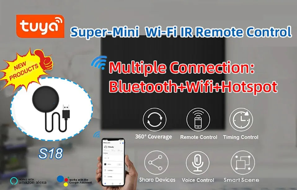 Tuya WiFi Smart IR Remote Control Smart Life APP sostituisci TV DVD AUD AC Remote funziona con Alexa Google Home