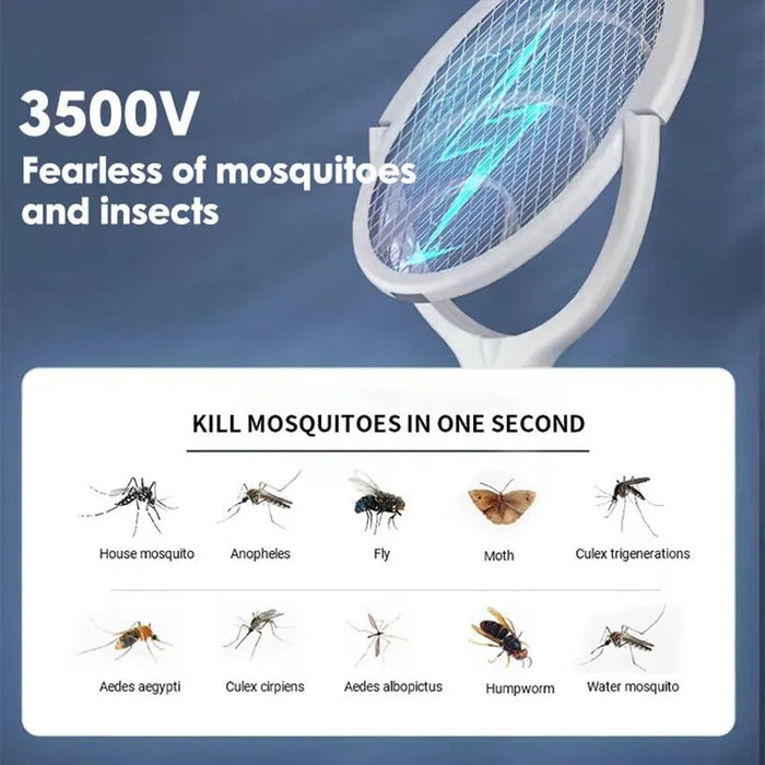 5 In 1 racchetta a ricarica rapida Kill Fly Bug lampada alimentata a batteria isolata di sicurezza ABS scacciazanzare elettrico regolabile