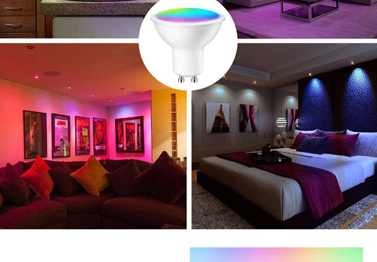 GU10 Bluetooth Smart LED lampadina Tuya lampadine dimmerabili faretto lampadina 220V 9W E27 RGB + CW LED cambia colore lampada per la casa