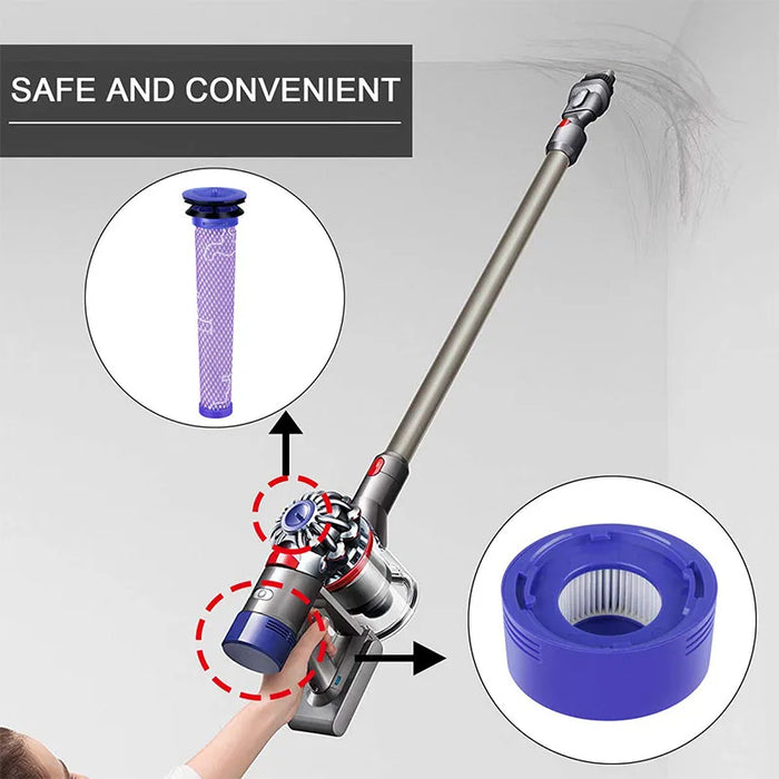 Per Dyson V7 V8 aspirapolvere Cordless sostituzione prefiltro e prefiltro Post-filtro + accessori Kit Post-filtro HEPA