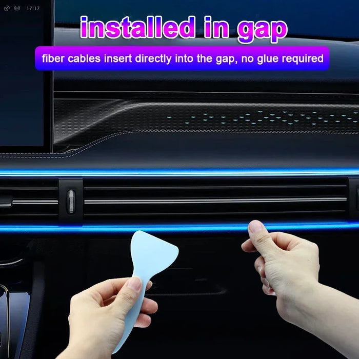 1/2/3/4/5M RGB Car Interior Ambient LED Light Strip invisibile USB fibra ottica Atmosphere Lamp support APP Control