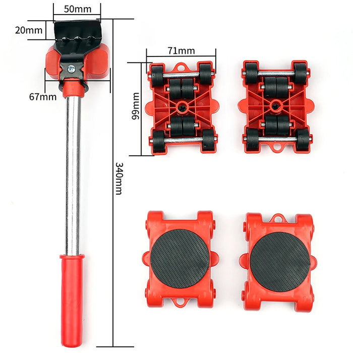 15PCS mobili in movimento Set di rulli di trasporto rimozione sollevamento Set di strumenti in movimento ruota Bar Mover dispositivo per alimenti pesanti in movimento strumento manuale