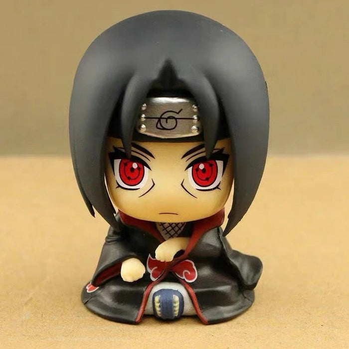 9cm Naruto Anime Figure Naruto Kakashi Action Figure Q versione Kawaii Sasuke Itachi Figurine Car Decoration Collection Model Toy