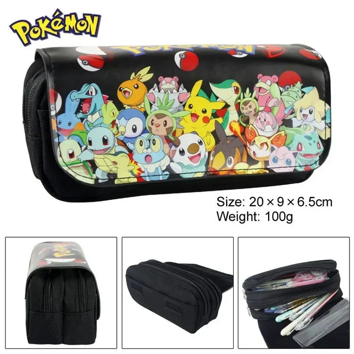 Pokemon Pikachu penfill Case School Cartoon Pikachu Black Pen Bag materiale scolastico cancelleria zainetto regali per feste di compleanno