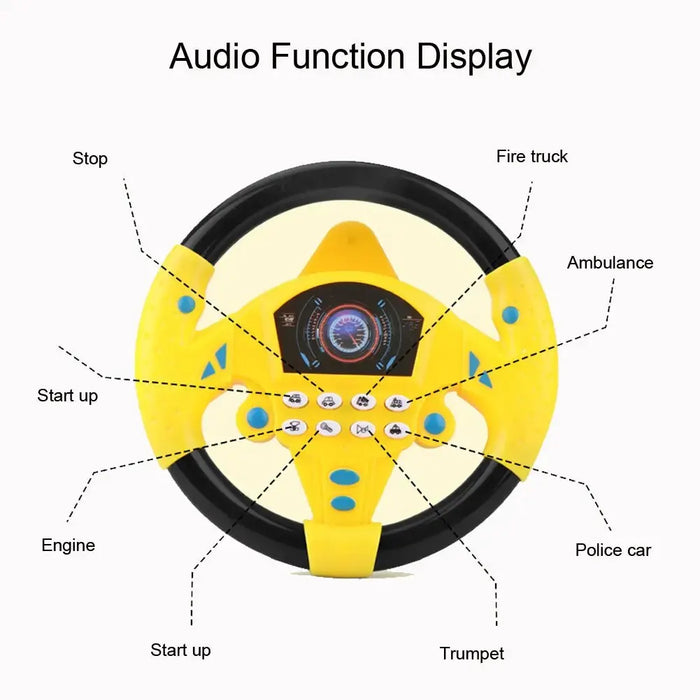 Simula la guida di un'auto, il volante, il suono del giocattolo elettrico, l'educazione musicale dei bambini, spingendo un carrello, guidando un giocattolo vocale