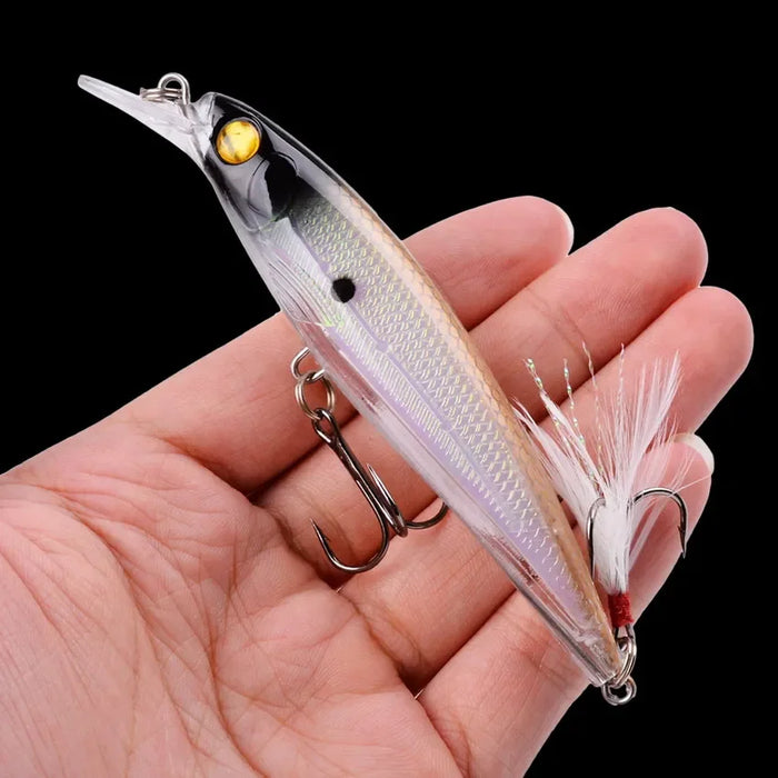 1 PZ Laser Minnow Richiamo di Pesca 11 CM 13G pesca ganci pesce wobbler affrontare crankbait artificiale giappone esca dura swimbait