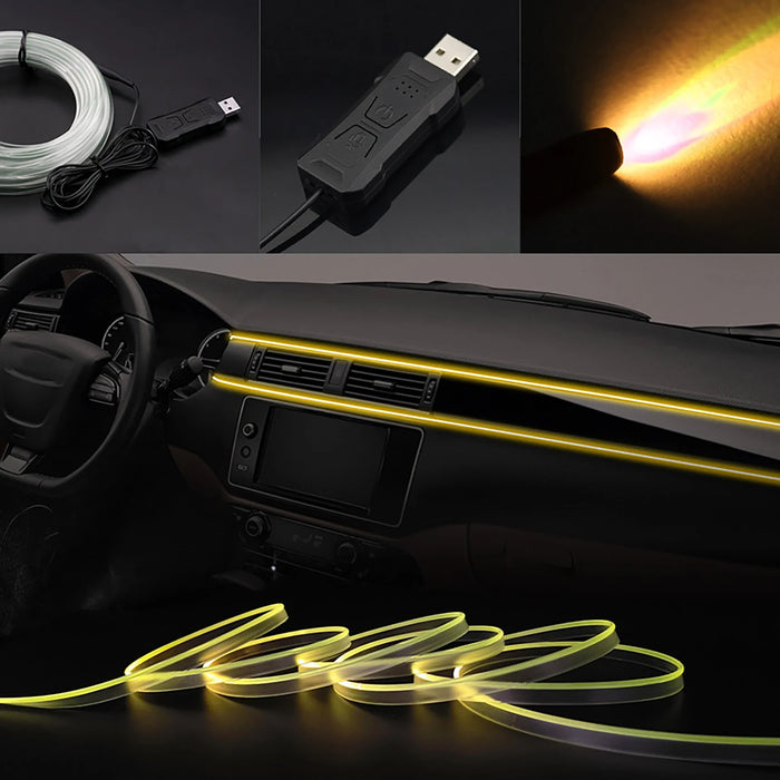 1/2/3/4/5M RGB Car Interior Ambient LED Light Strip invisibile USB fibra ottica Atmosphere Lamp support APP Control