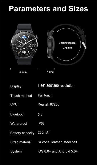 Per orologio serie GT Smart Watch uomo donna HDScreen Bluetooth Call GPS Tracker frequenza cardiaca SmartWatch impermeabile 2024 nuovo braccialetto