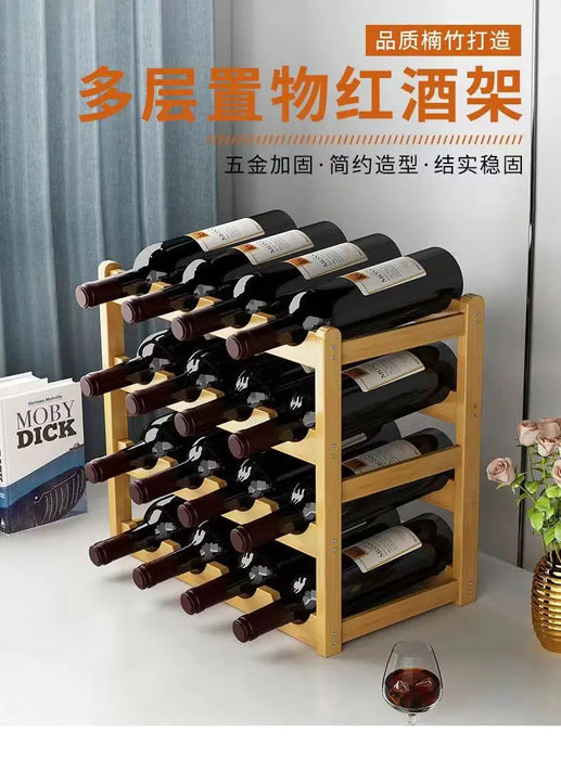 Red WineRack decorazione griglia per uso domestico espositore per vino tavolo creativo portabottiglie per vino semplice armadietto per vino assemblare StorageRack