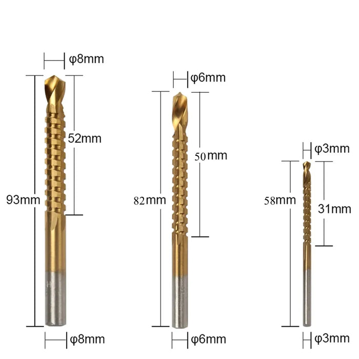 6Pcs Step Drill Bit Saw Set di punte per trapano fresa in titanio 4-12 4-20 4-32mm 3 6 8mm per la lavorazione del legno apriscatole con anima in metallo