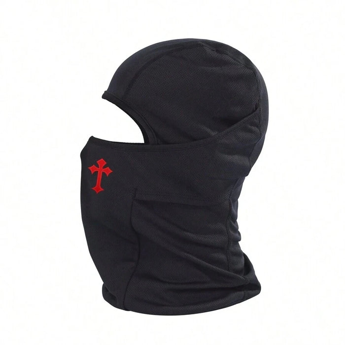 1pc cappuccio maschera stampato incrociato per uomo e donna cappello passamontagna da equitazione all'aperto cappello da sole antivento e protezione solare