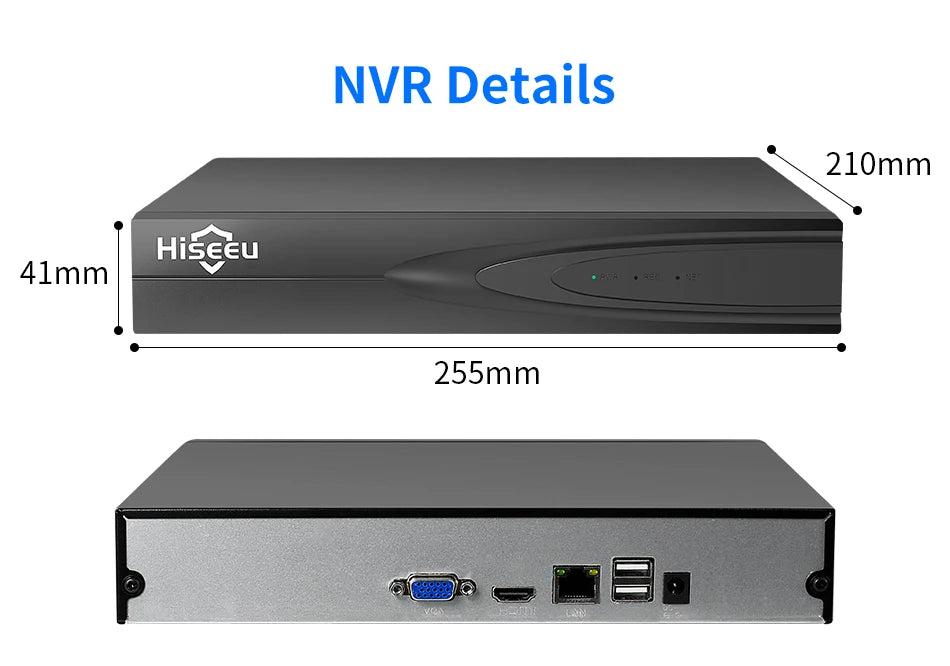 Hiseeu H.265 + HEVC 8CH 16CH 32CH CCTV NVR 4K 8MP 5MP 4MP 3MP 2MP videoregistratore di rete IP per Kit di sistema di telecamere di sorveglianza