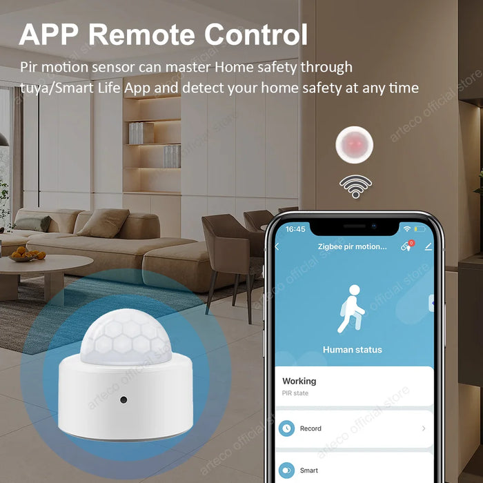 Tuya Zigbee sensore di movimento umano Smart Home Mini PIR sensore di movimento rilevatore a infrarossi sicurezza Smart Life funziona con il Gateway Alexa