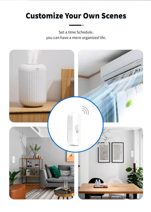 Tuya ZigBee Wifi sensore di umidità della temperatura alimentato a batteria Smart Home Security funziona per Alexa Google Home Homekit App gratuita