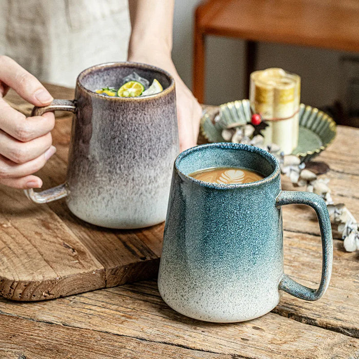 Grandi tazze da caffè in ceramica da 26 once con coperchio manico Sppon, tazza da tè Jumbo Extra grande per ufficio e casa, regalo e regalo 780ML