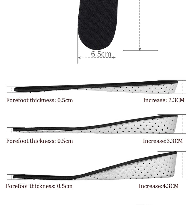 1 paio di soletta rigida e traspirante in Memory Foam per aumentare l'altezza inserti per il sollevamento del tallone copriscarpe solette per scarpe solette per ascensore per Unisex