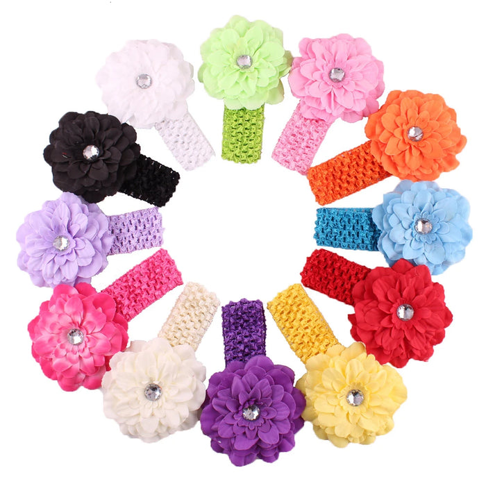 1 pz Fasciatura per capelli Fascia per cravatta Fascia per capelli Arco Turbante per neonati Copricapi per bambini Accessori per bambina Fiore di sole Peonia Bambini