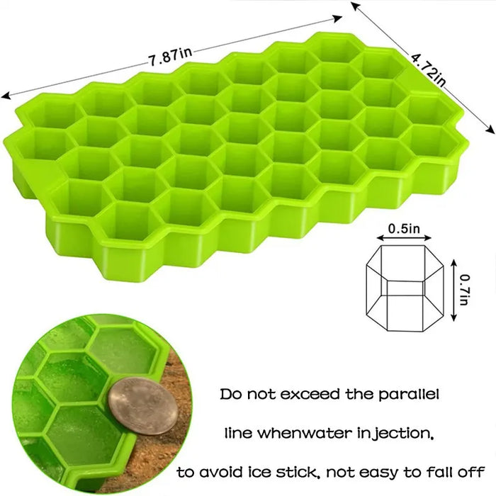 1 pz a nido d'ape 37 reticolo cubo vassoio Maker con coperchio stampo per ghiaccio fai da te