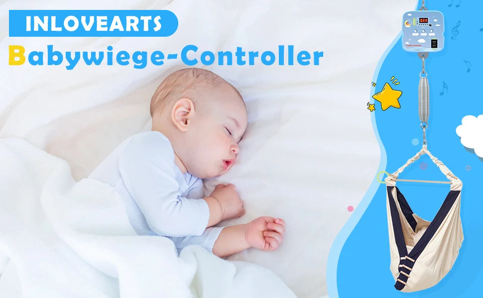 Babyschaukel-Controller Controller elettrico per altalena per bambini, 2 molle, telecomando, staffa a molla del motore, Timer regolabile, nessun rumore