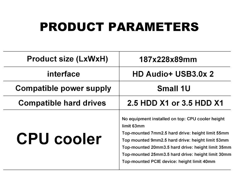 HTPC Computer Case Mini ITX Gaming PC Chassis Desktop Chassis USB3.0 Computer Case Home Computer Case nero e argento