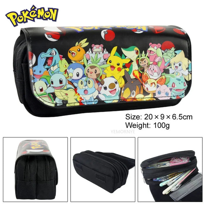 Pokemon Pikachu penfill Case School Cartoon Pikachu Black Pen Bag materiale scolastico cancelleria zainetto regali per feste di compleanno