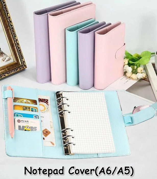 Amaretto Color A6/A5 PU Leather raccoglitore fai da te copertina del taccuino diario Agenda Planner copertina di carta cancelleria scolastica