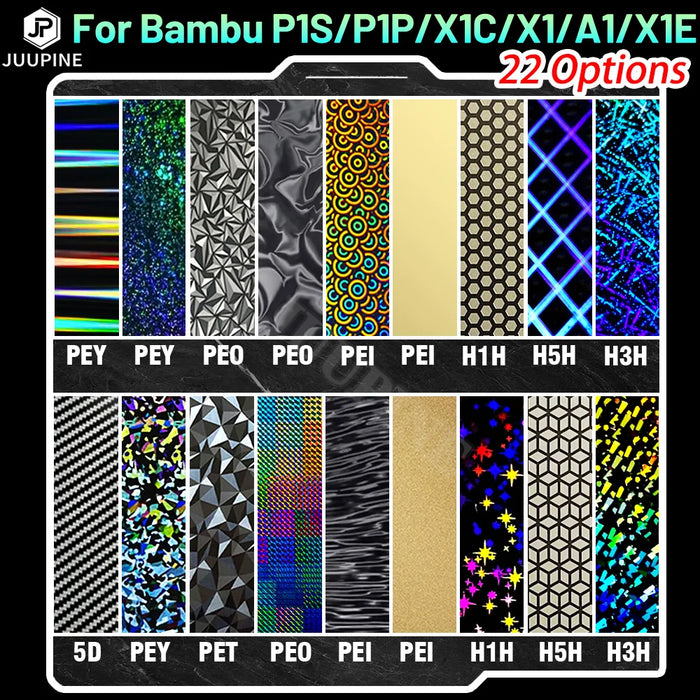 JUUPINE Per Bambulab Piastra di Costruzione 257x257 Lamiera di Acciaio per Molla Pei Peo H1H Pey Foglio A1 X1C P1S piastra di costruzione Stampante 3d Bamboo Lab