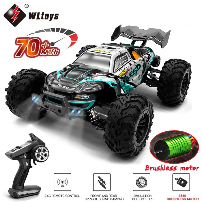 1:16 70 KM/H o 50 KM/H 4WD RC auto con telecomando a LED auto ad alta velocità Drift Monster 4x4 camion per bambini vs Wltoys 144001 giocattoli